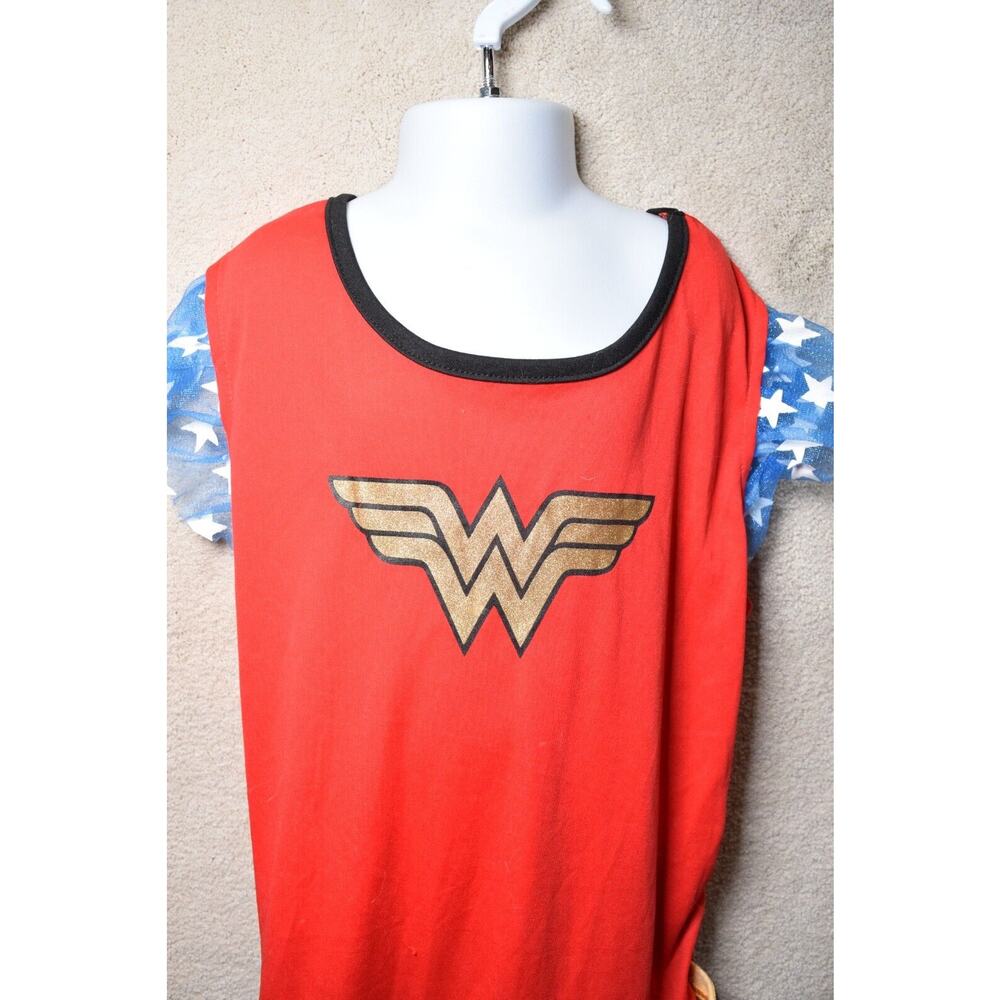 Girls Wonder Woman Halloween Costume Dress Size M/L Sparkly Tulle DC Comics